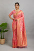 Baby Pink Pure Banarasi Khadi Silk Saree