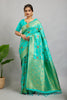 Mint Pure Banarasi Khadi Silk Saree
