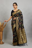 Black Pure Banarasi Khadi Silk Saree