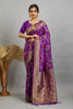 Purple Pure Banarasi Khadi Silk Saree