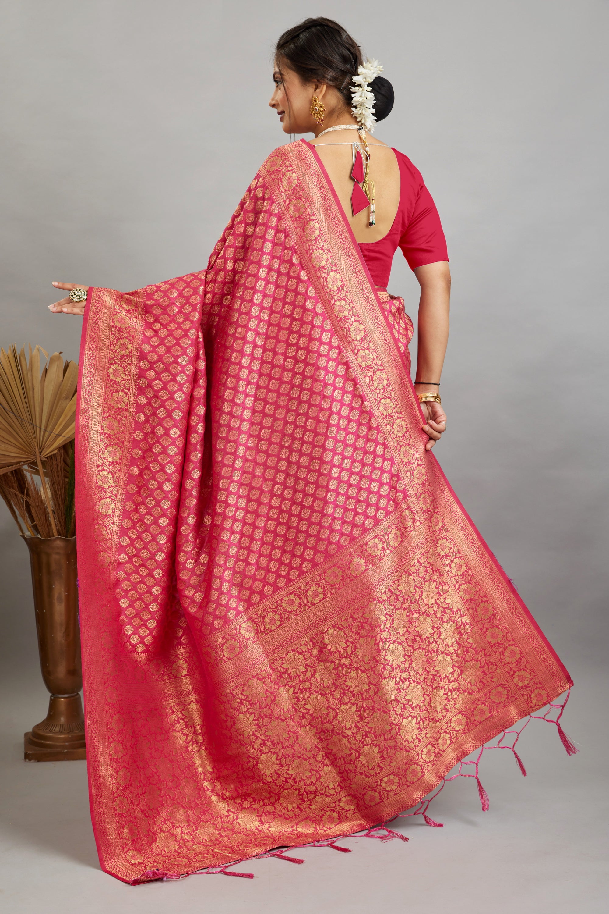 Pink Pure Soft Khadi Silk Saree