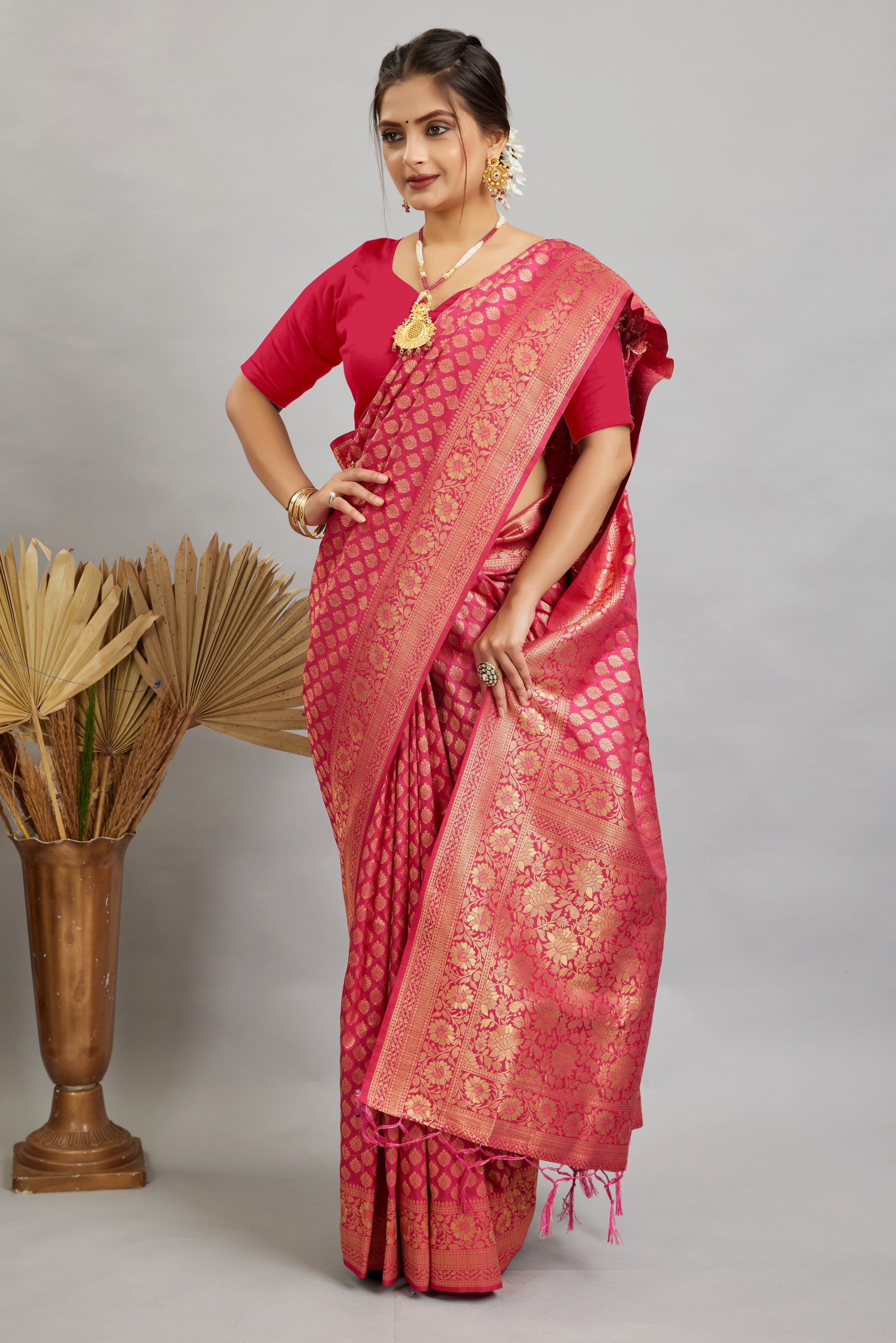Pink Pure Soft Khadi Silk Saree