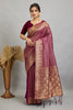Wine Pure Soft Khadi Silk Saree