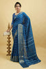 Blue Bandhani Print Soft Dola Cotton Kanjivaram Saree