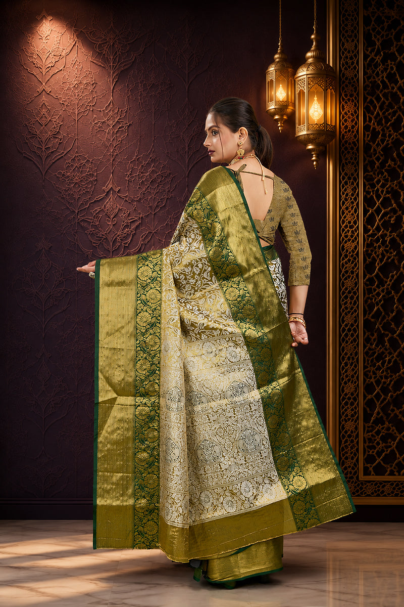 Green Woven Kanjivaram Silk Saree