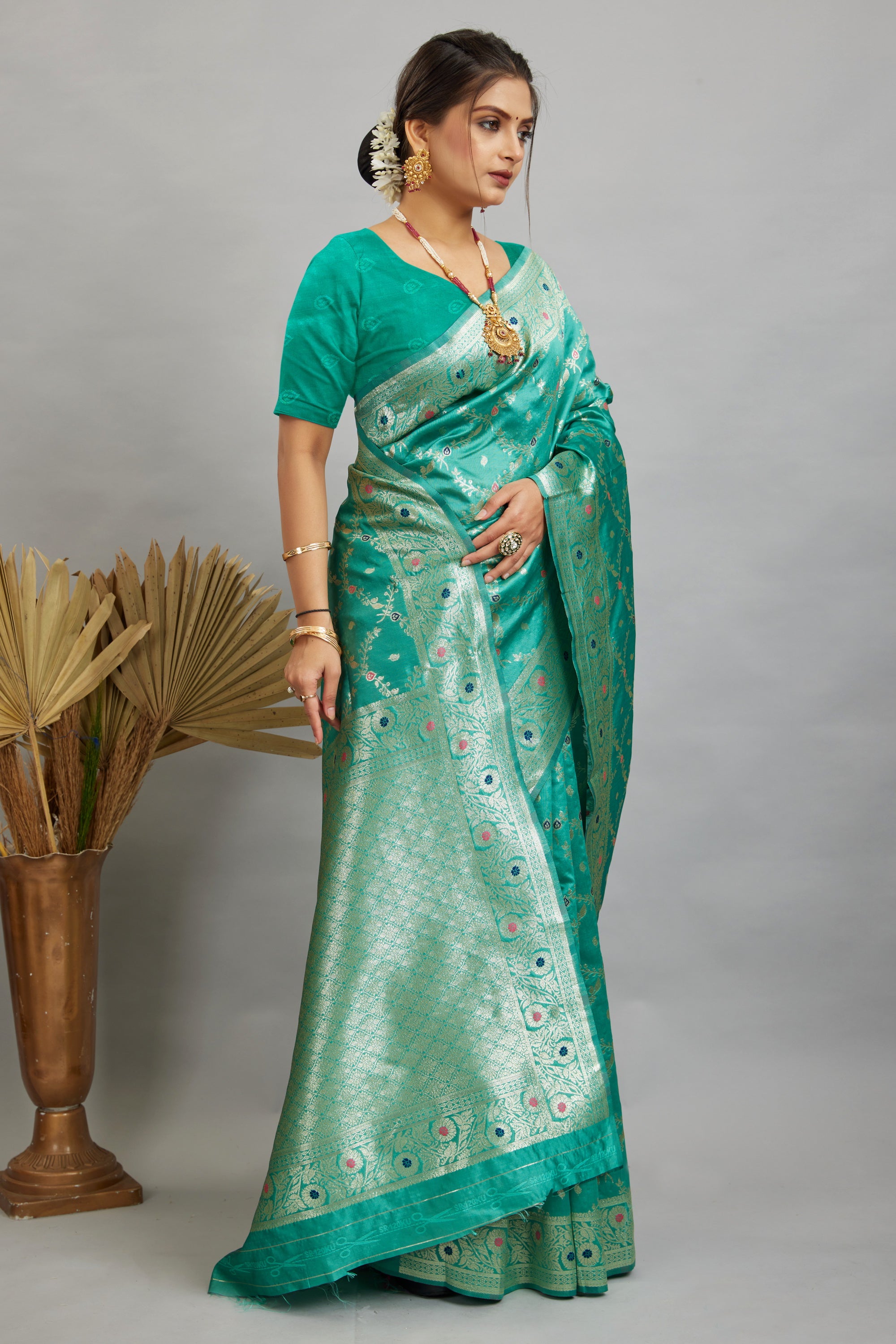 Blue Woven Banarasi Silk Saree
