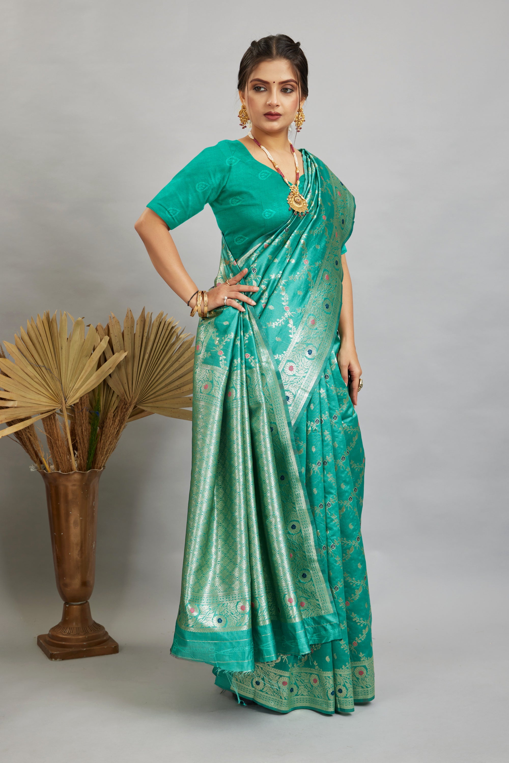 Blue Woven Banarasi Silk Saree