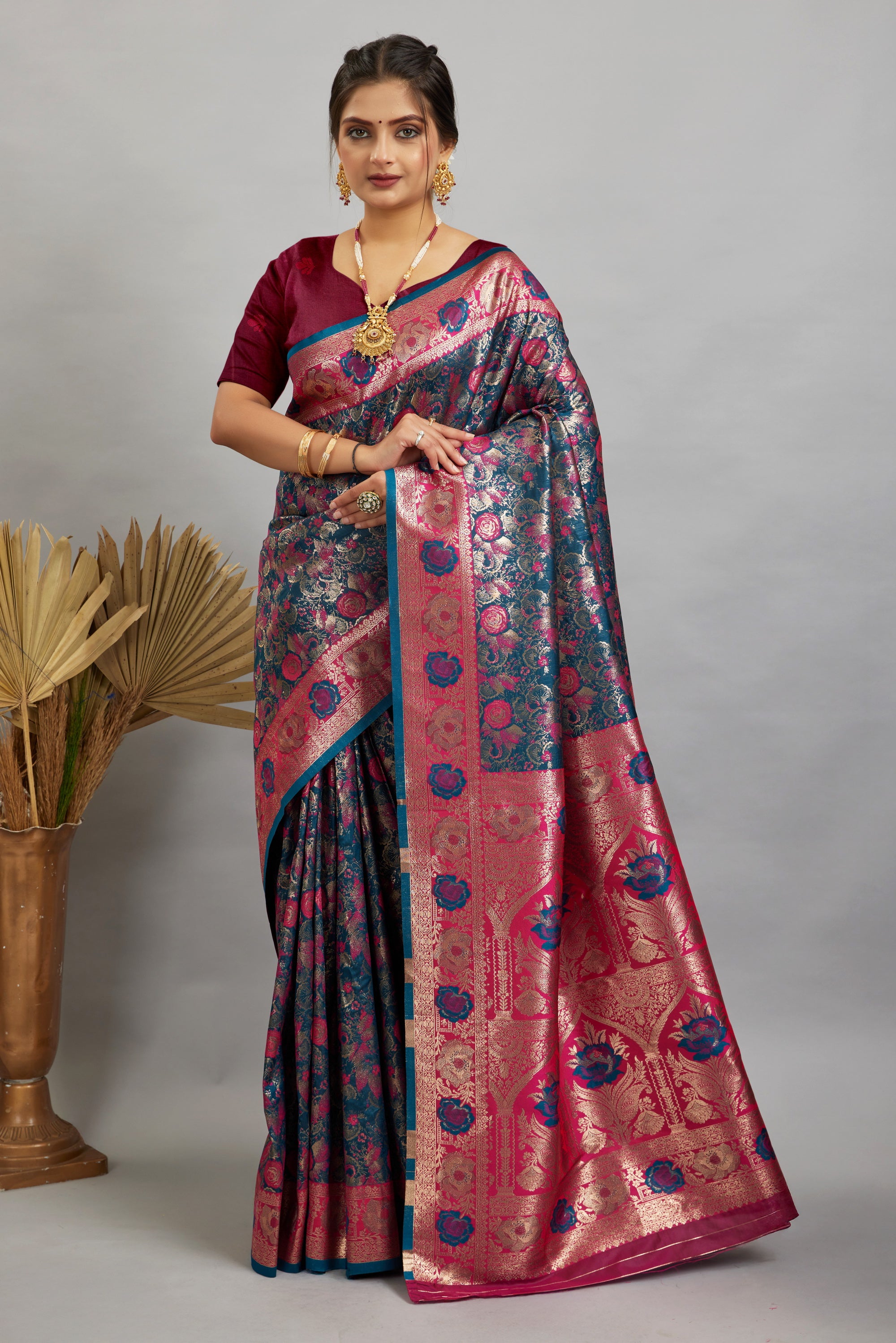 Blue Woven Kanjivaram Silk Saree