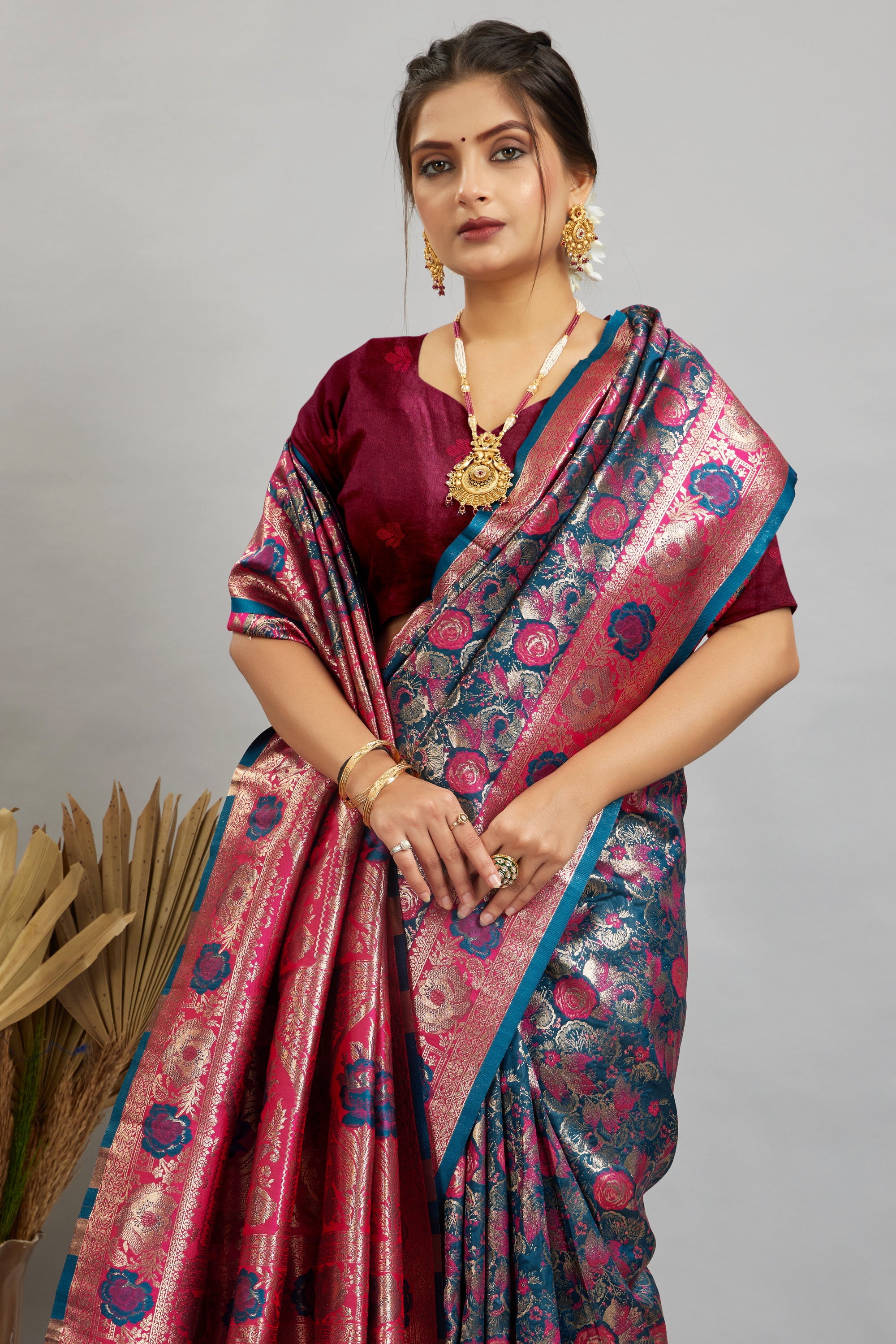 Blue Woven Kanjivaram Silk Saree