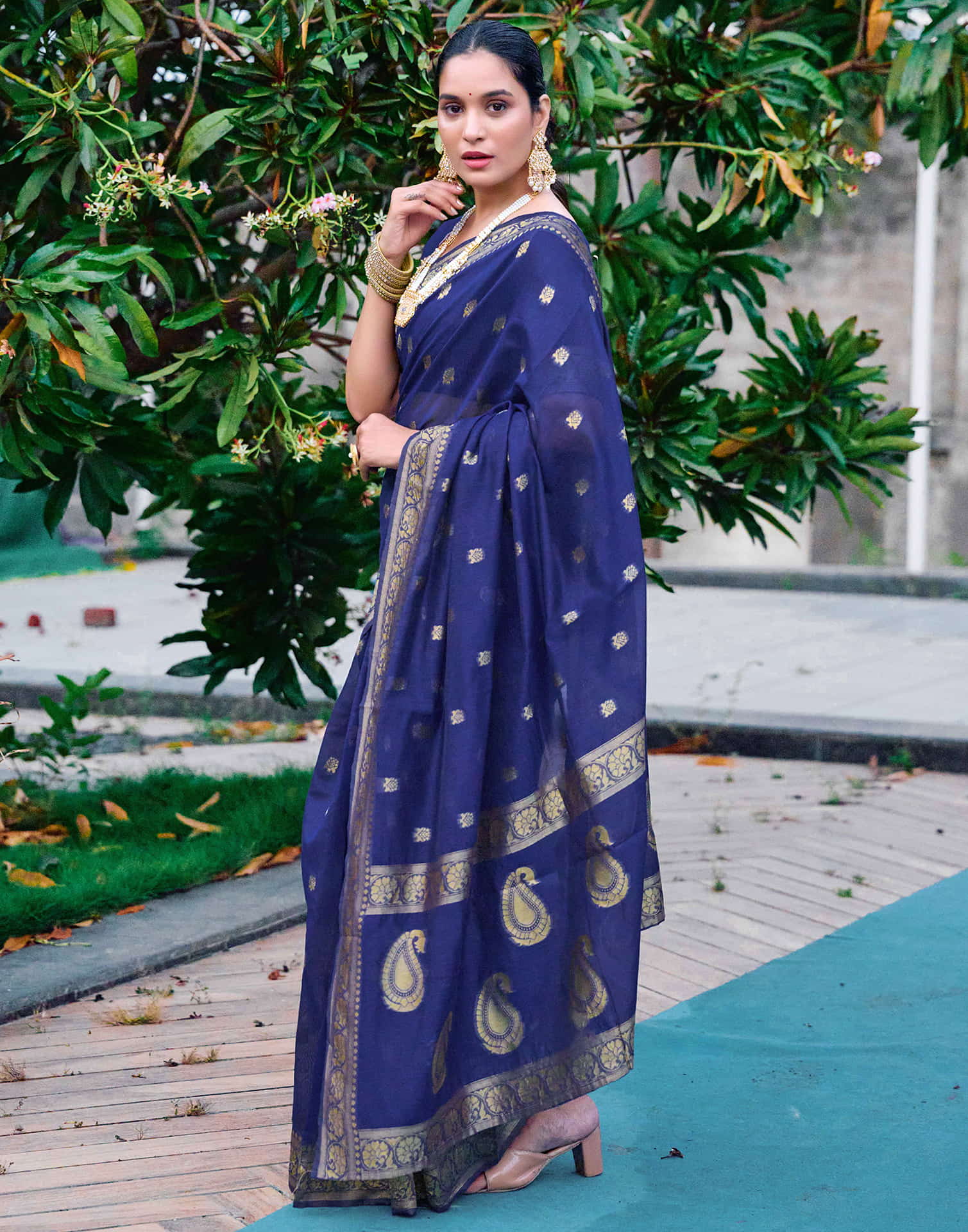 Blue Soft Cotton Silk Saree