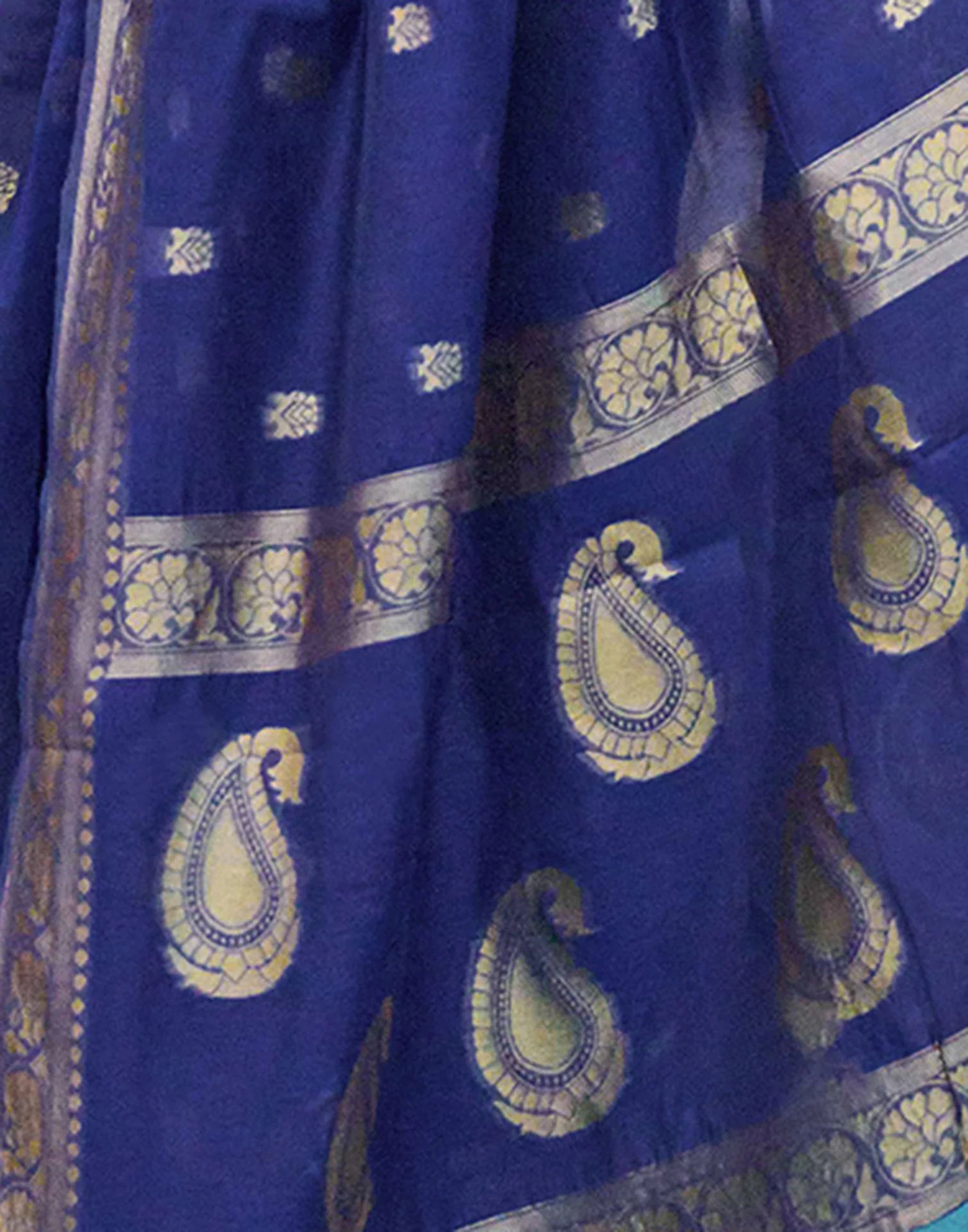 Blue Soft Cotton Silk Saree