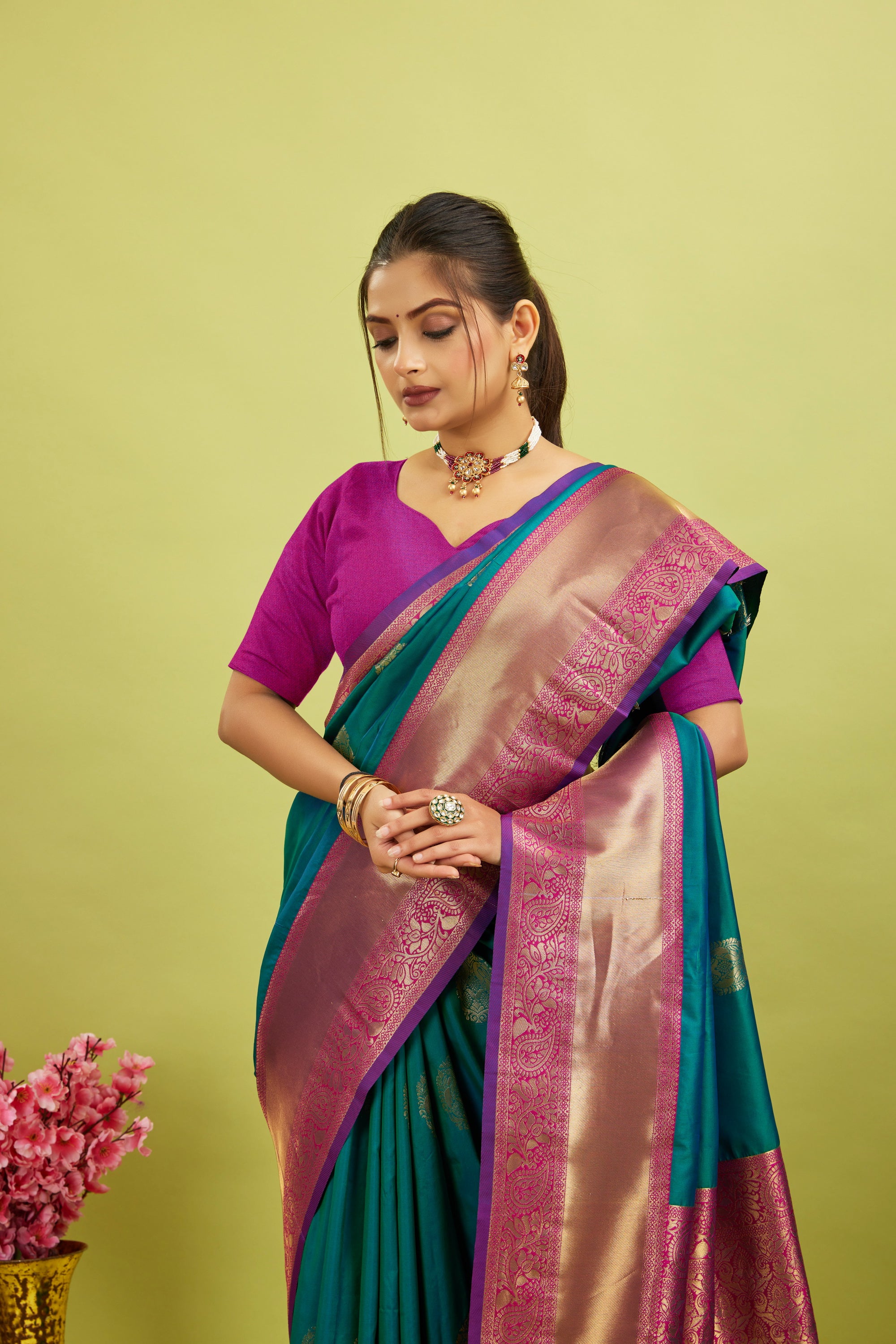 Blue Woven Kanjivaram Silk Saree