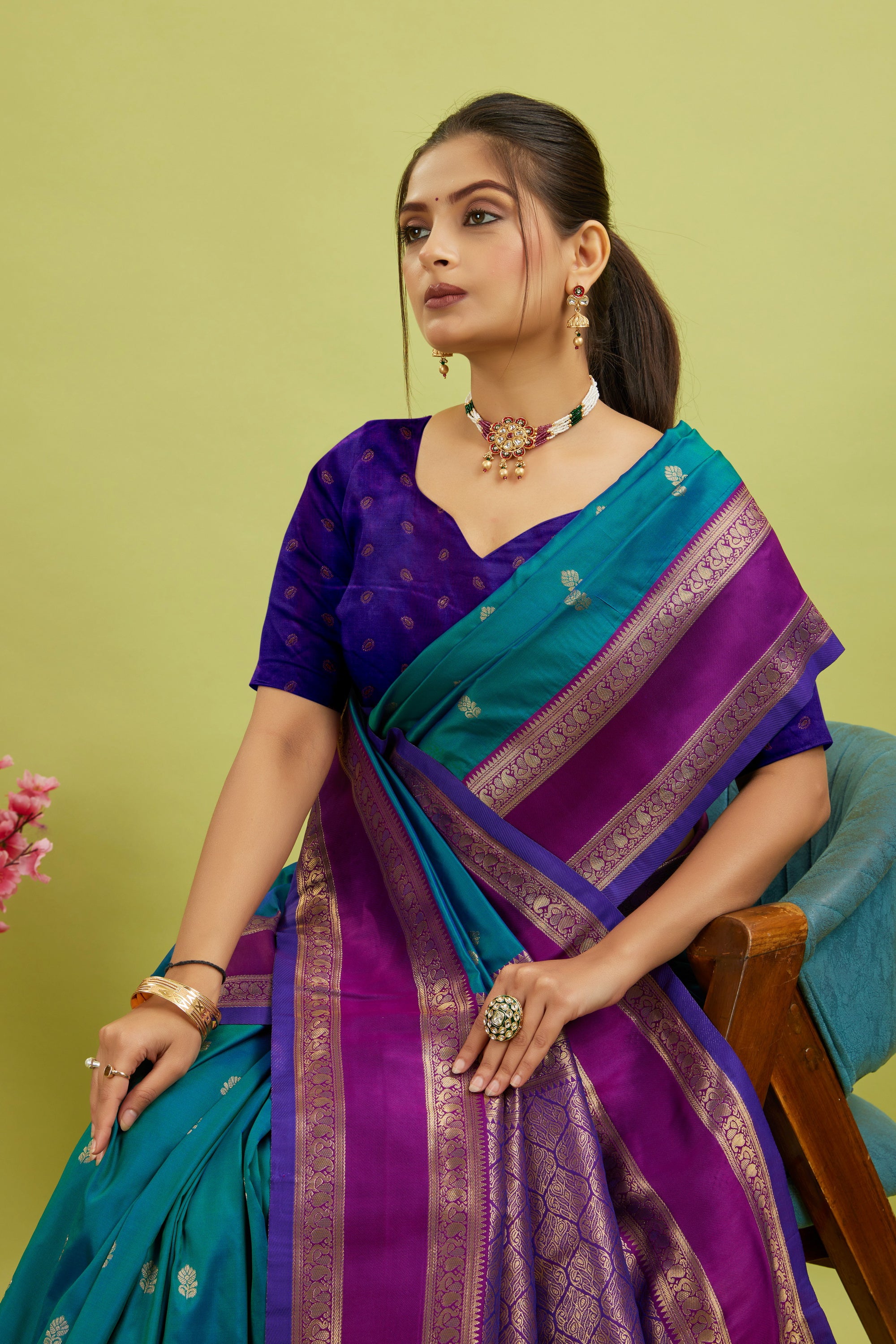 Blue Woven Kanjivaram Silk Saree