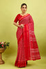 Red Kalamkari Printed Cotton Silk Saree