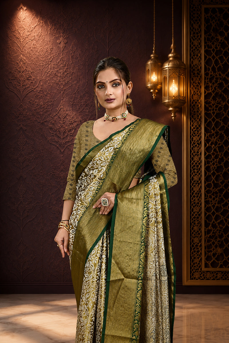 Green Woven Kanjivaram Silk Saree