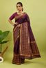 Purple Silk Blend Woven Kanjivaram Saree
