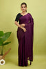 Purple Stone Work Satin Chiffon Saree
