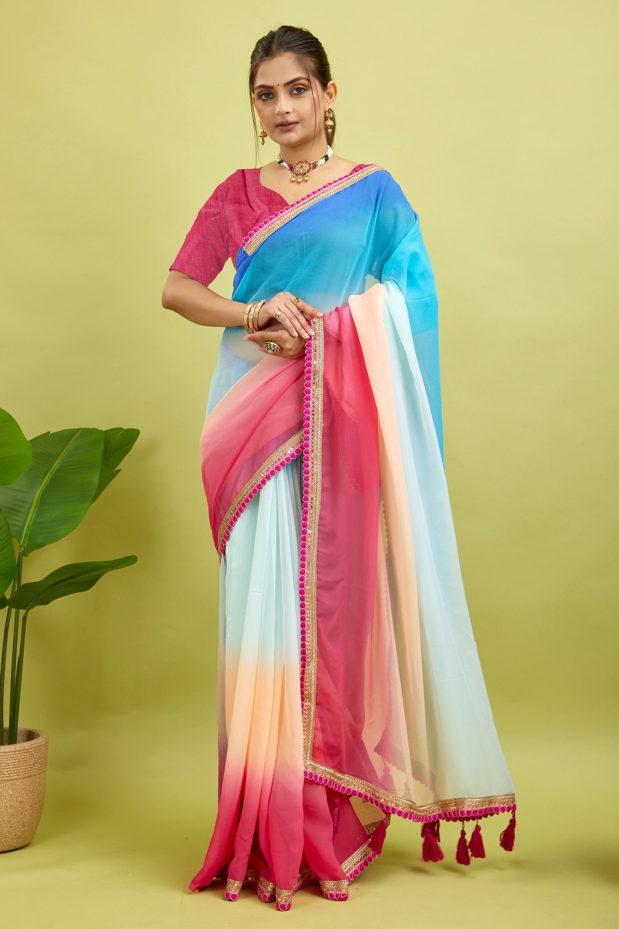 Pink Toned  Georgette Saree