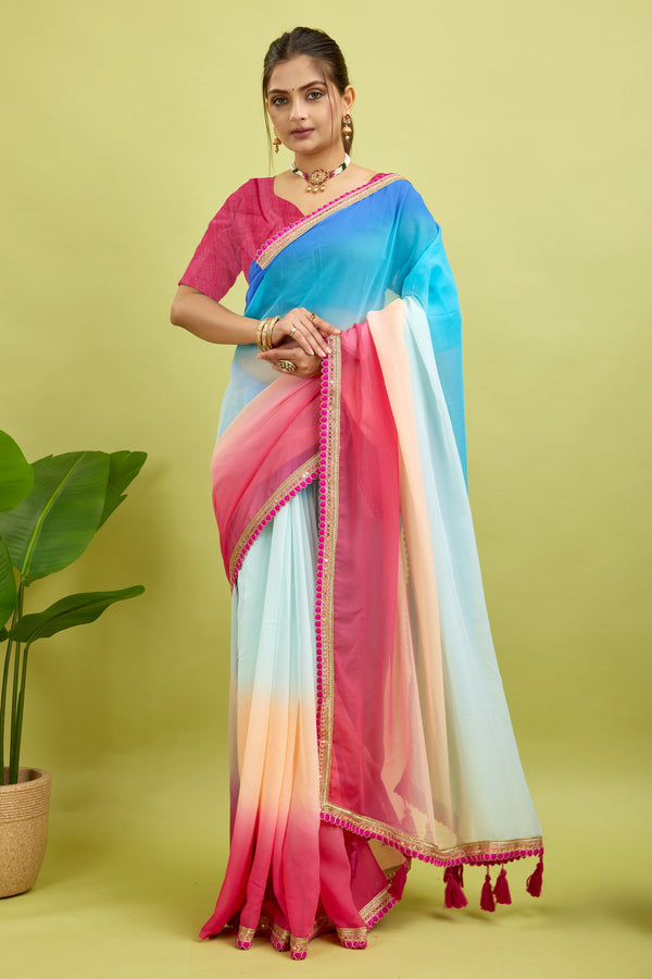 Pink Toned  Georgette Saree