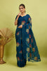 Rama Digital Printed Bright Moss Satin Border Saree