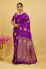 Purple Woven Banarasi Silk Saree