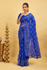 Blue Foil Printed Soft Georgette Saree