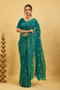 Green Foil Printed Soft Georgette Saree