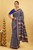 Navy Blue Printed Gharchola Saree