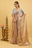 Beige  Plain Chiffon Saree