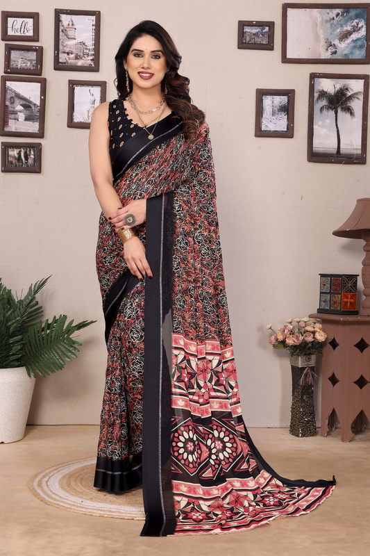 Bright Moss Casual Wear Saree
