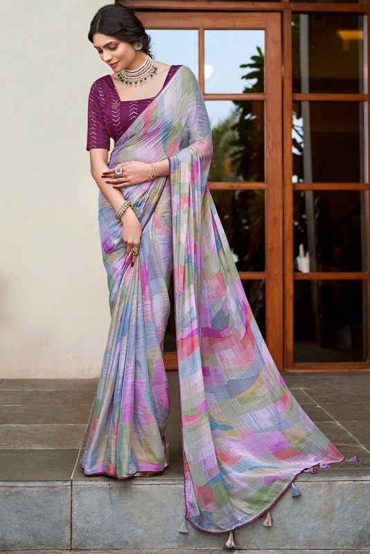 Satin Patti Casual Wear Saree