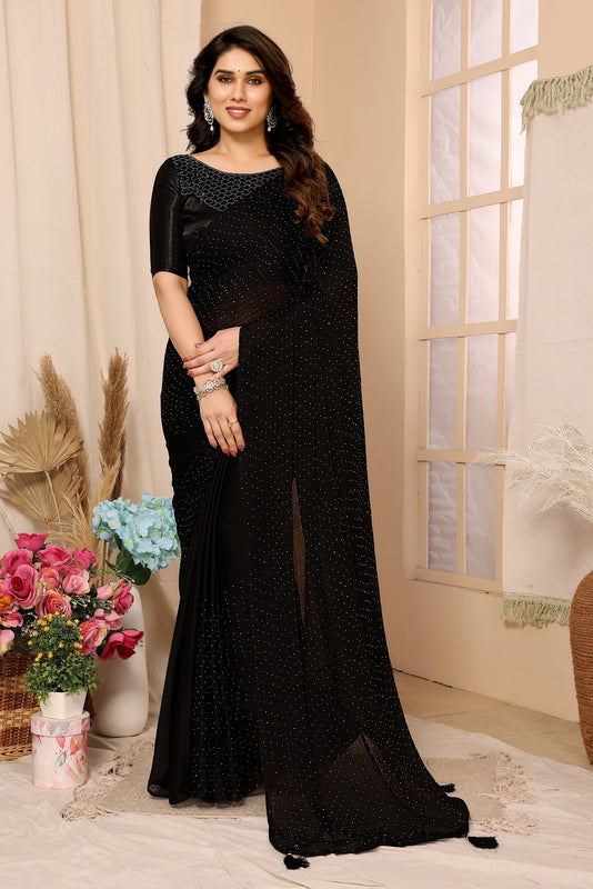 Satin Chiffon Fancy Saree