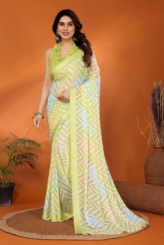 Bright Moss Casual Wear Saree