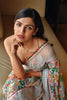 White Printed Georgette saree