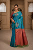 Blue Handloom Woven Banarasi Silk Saree