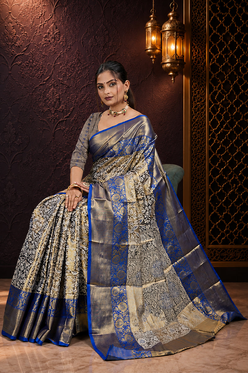 Blue Woven Kanjivaram Silk Saree