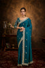 Rama Sequined Embroidered Fancy Chiffon Saree