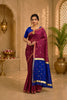 Wine Toned Cotton Silk Saree