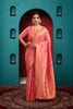 Baby Pink Pure Banarasi Khadi Silk Saree