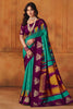 Blue Manipuri Printed Saree With Foil Work