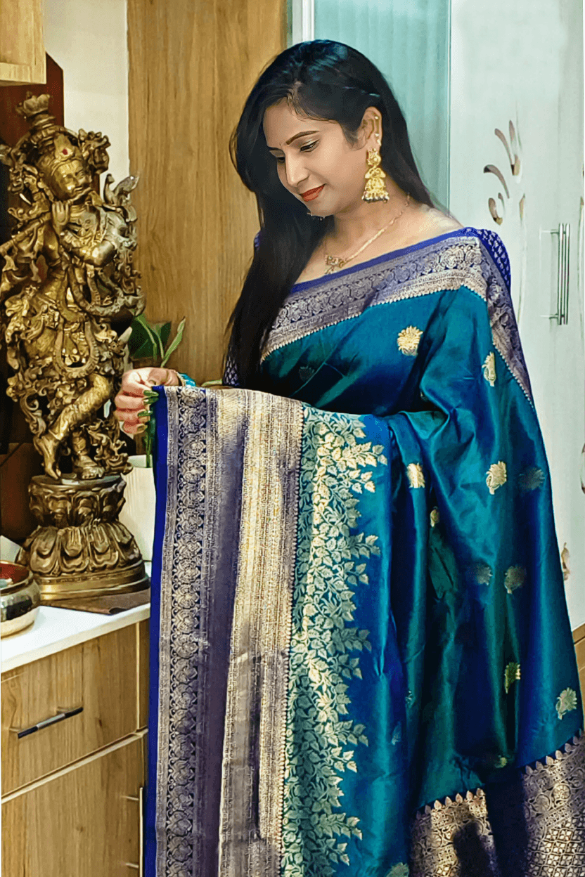 Blue Premium Kanjivaram Silk Saree