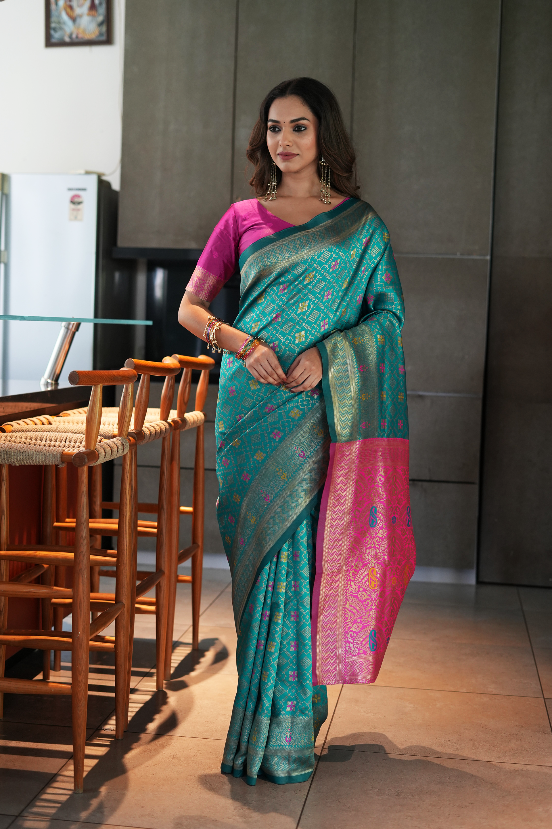 Blue Woven Banarasi Silk Saree