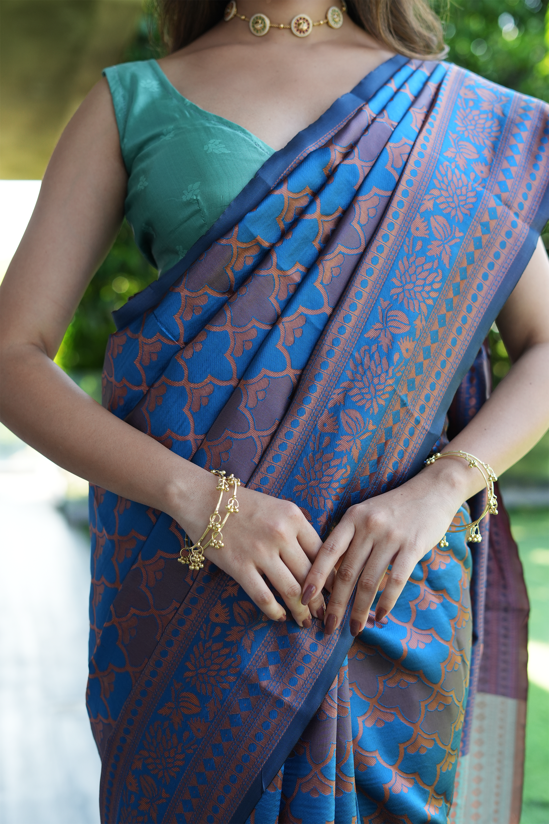 Blue Woven Banarasi Silk Saree