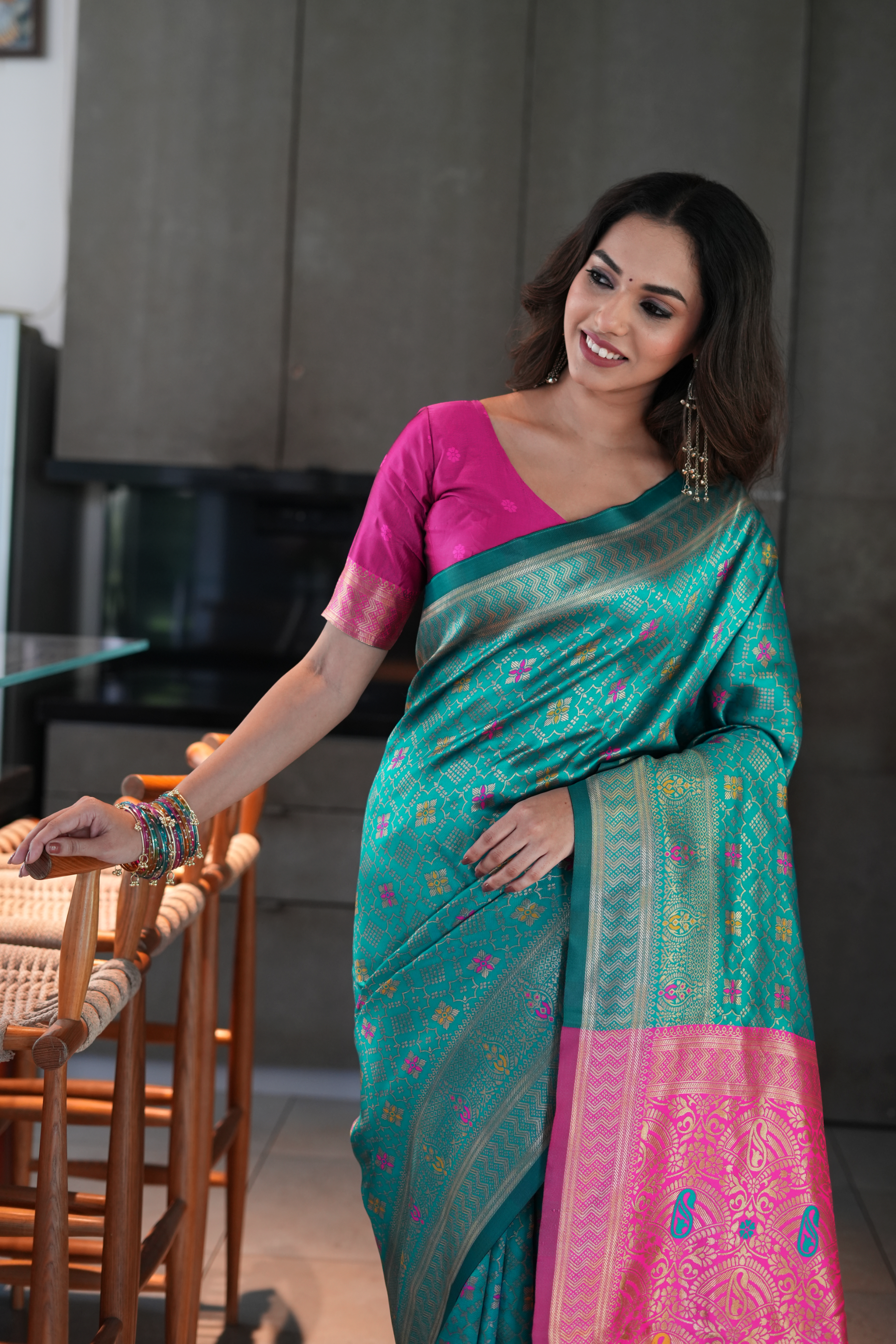 Blue Woven Banarasi Silk Saree