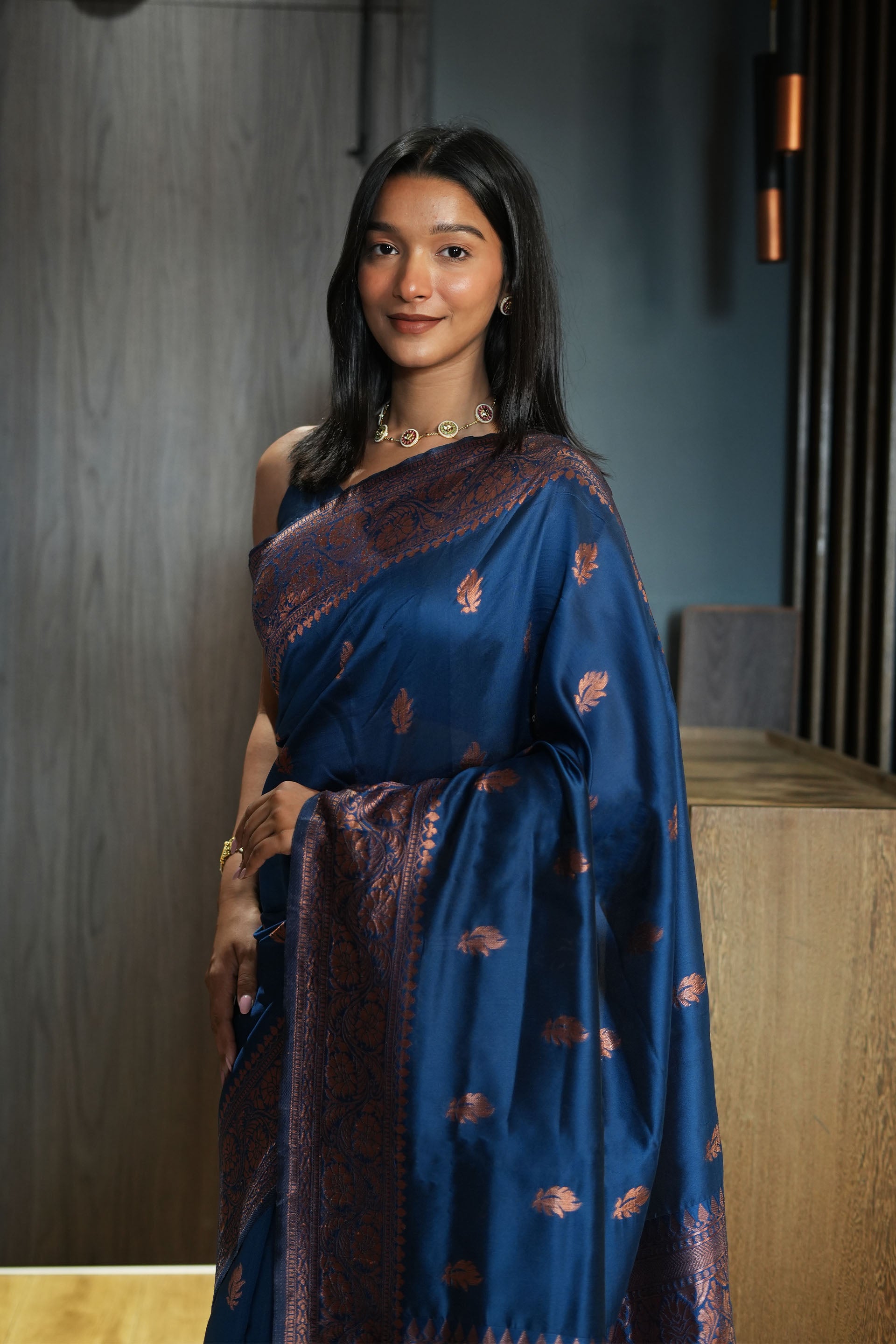 Blue Woven Banarasi Silk Saree