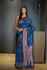 Blue Woven Banarasi Silk Saree
