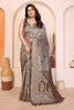 Brown Cotton Blend Jacquard Zari Saree