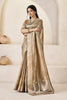 Champagne Gold Linen Cotton Saree