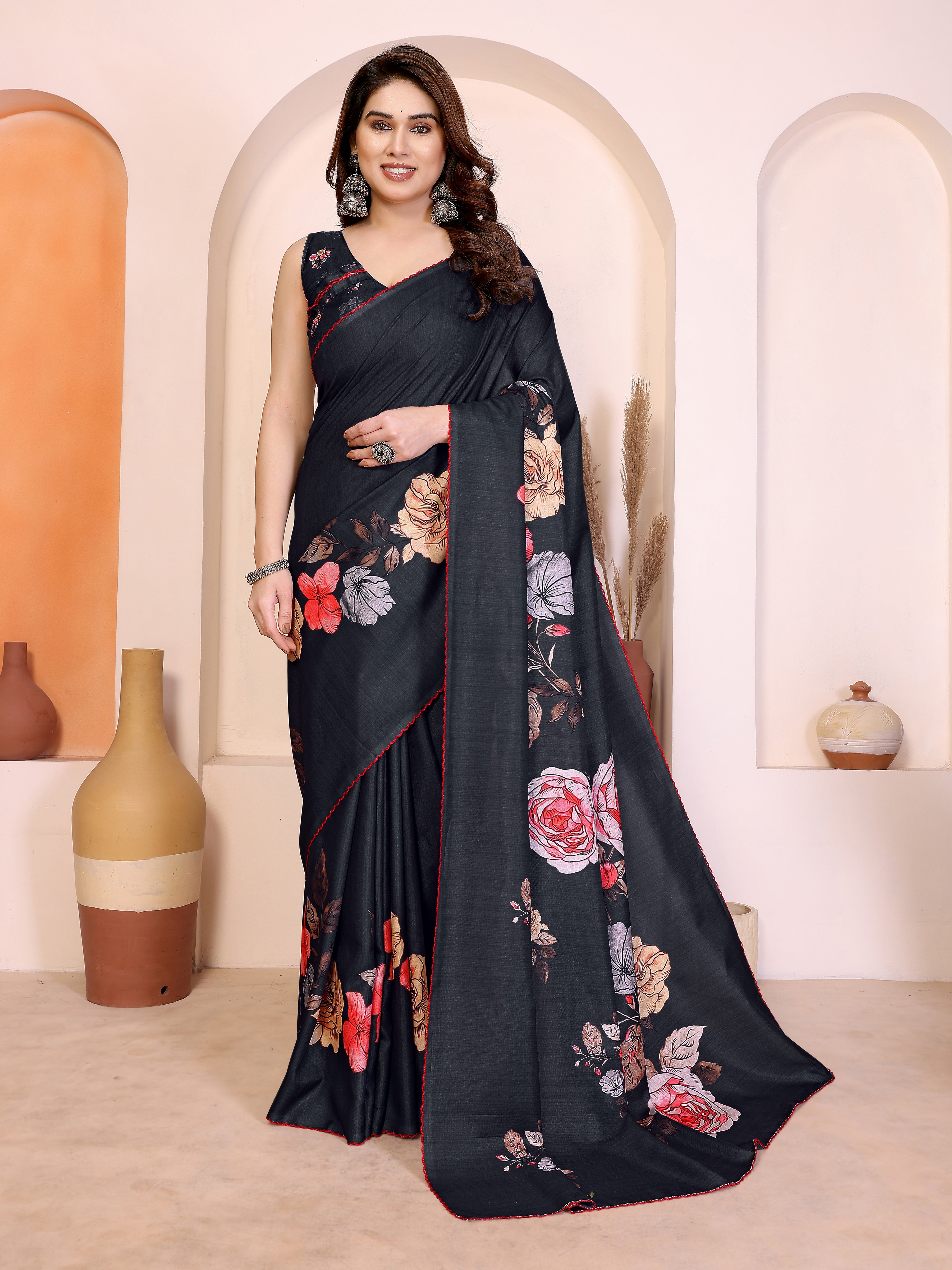 Black Manipuri Silk Saree