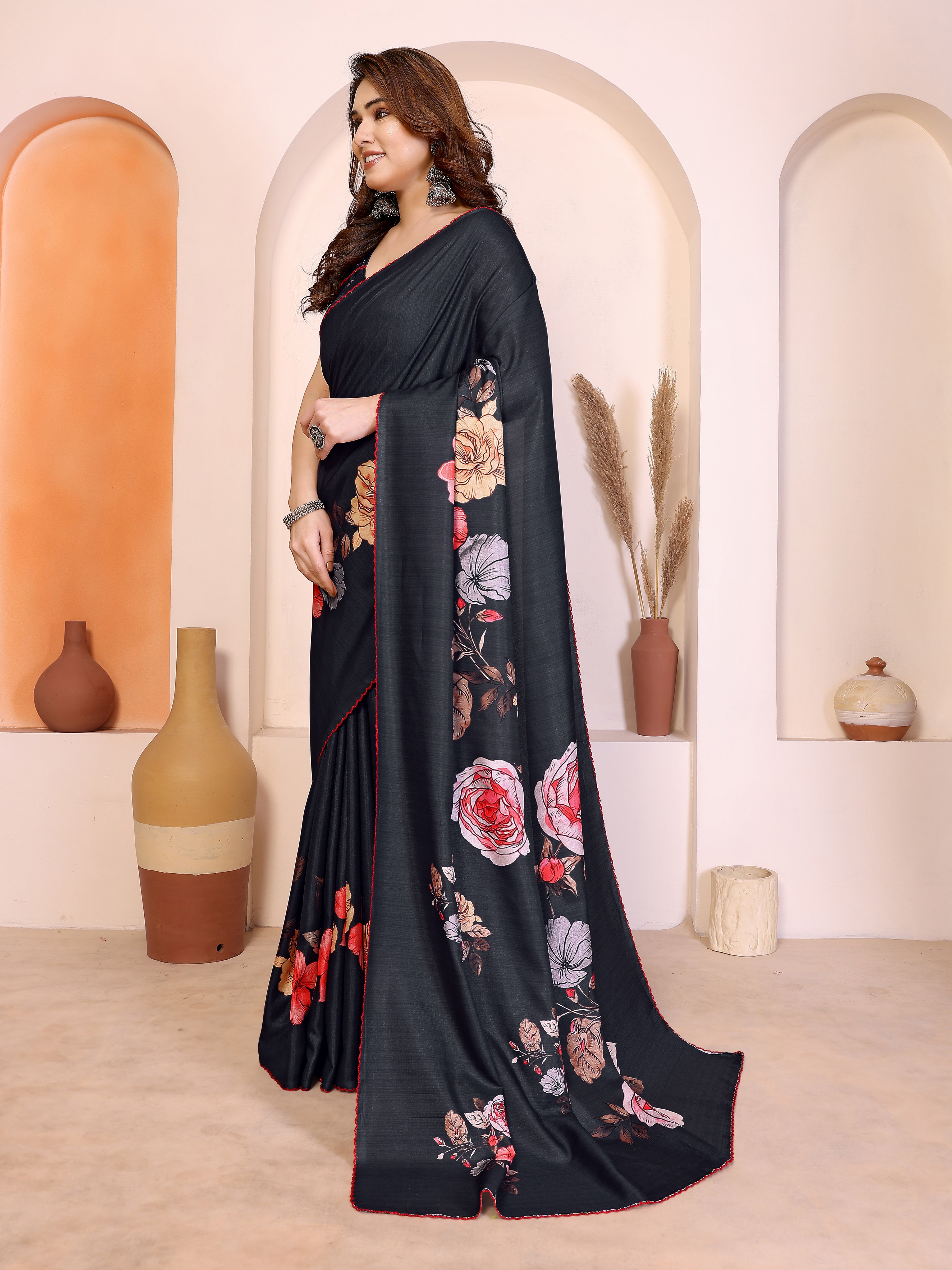 Black Manipuri Silk Saree